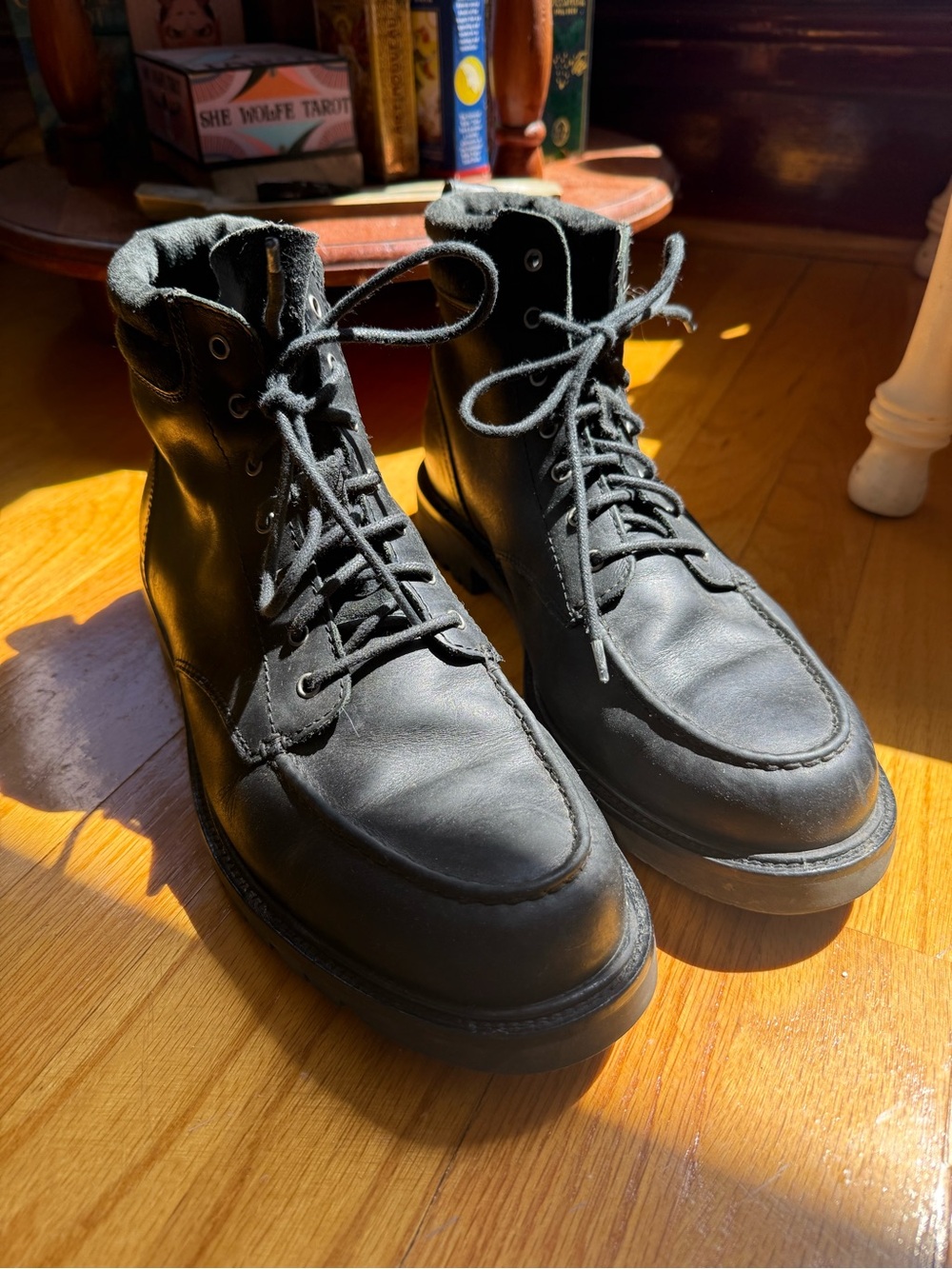 Cole Haan’s Men's Black Leather Lace-Up Work Boots